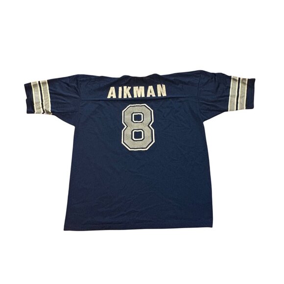Vintage 1990's Champion Dallas Cowboys Troy Aikman #8 Blue NFL Jersey Men's 52 - Picture 1 of 7